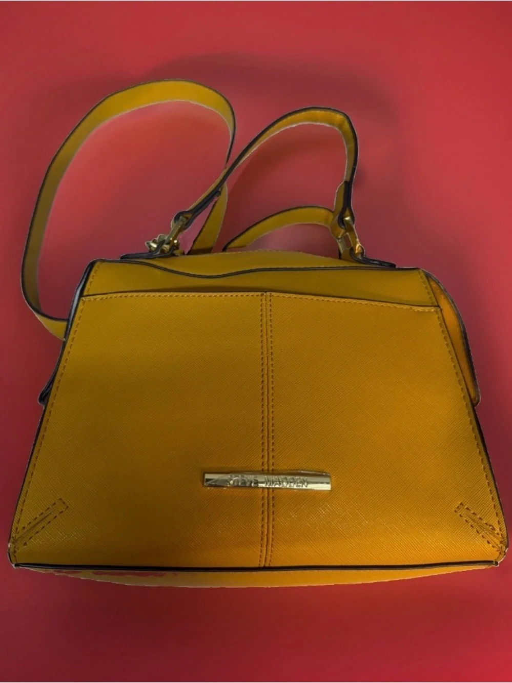 Steve Madden Yellow Structured Women’s Satchel Shoulder Bag